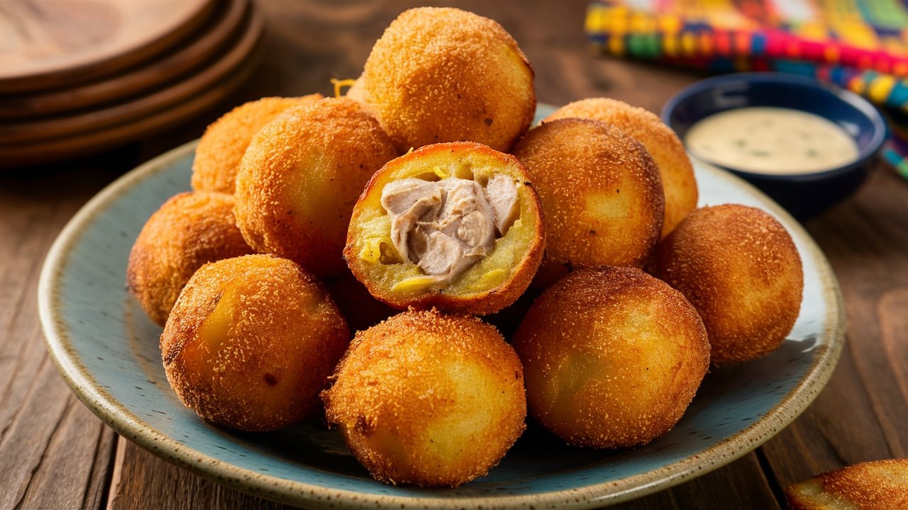 Bolinhos de Batata com Frango