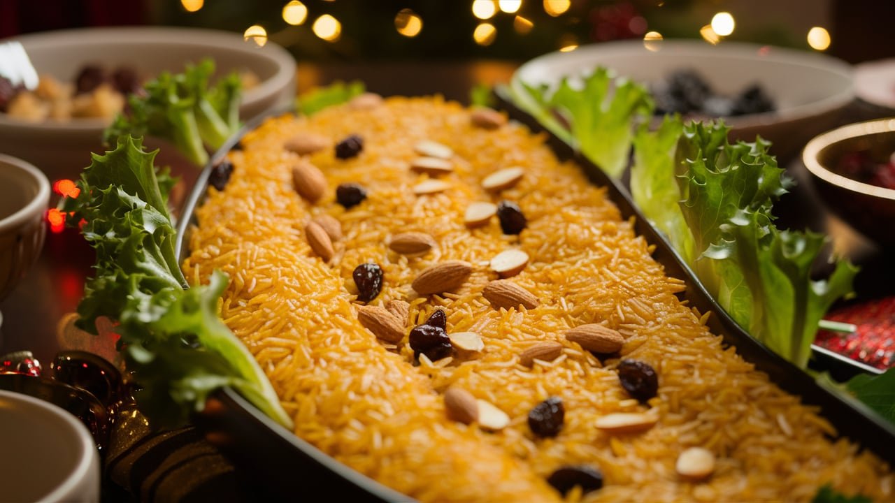 Arroz de Natal com Amêndoas e Passas