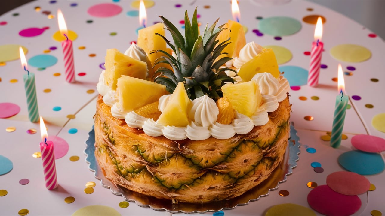 Bolo de Abacaxi de Aniversário