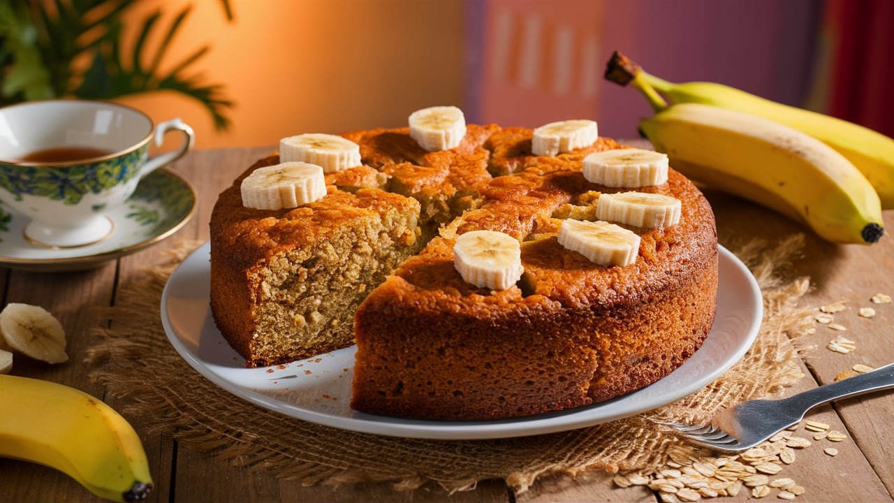 Bolo de Banana com Aveia Fit