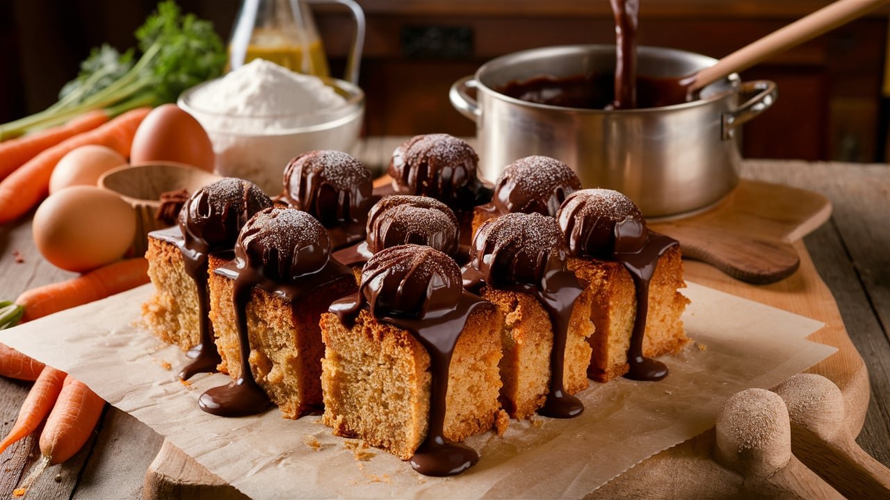 Bolo de Cenoura no Pote Quadrado