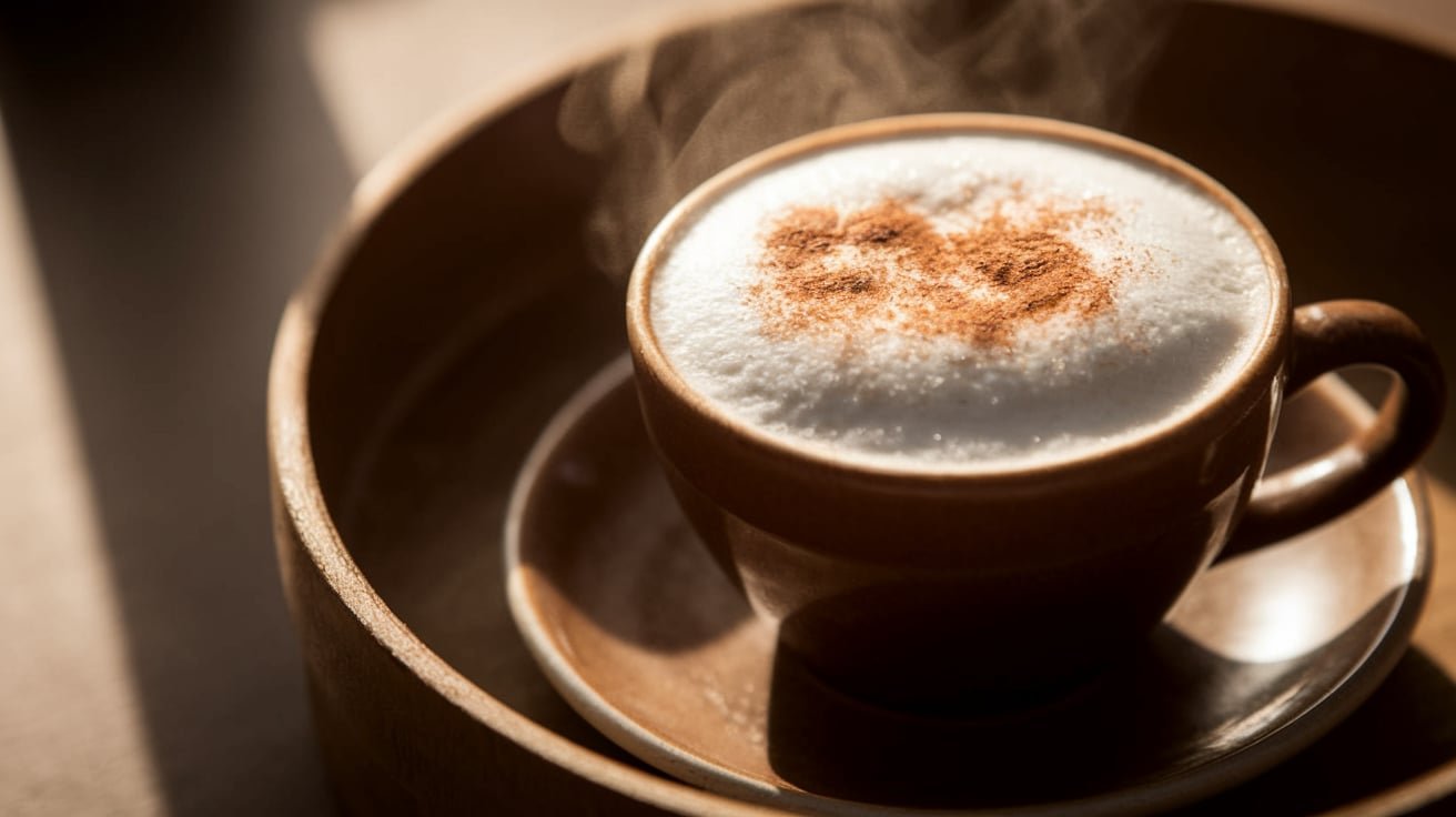 Cappuccino caseiro simples delicioso e ao seu alcance