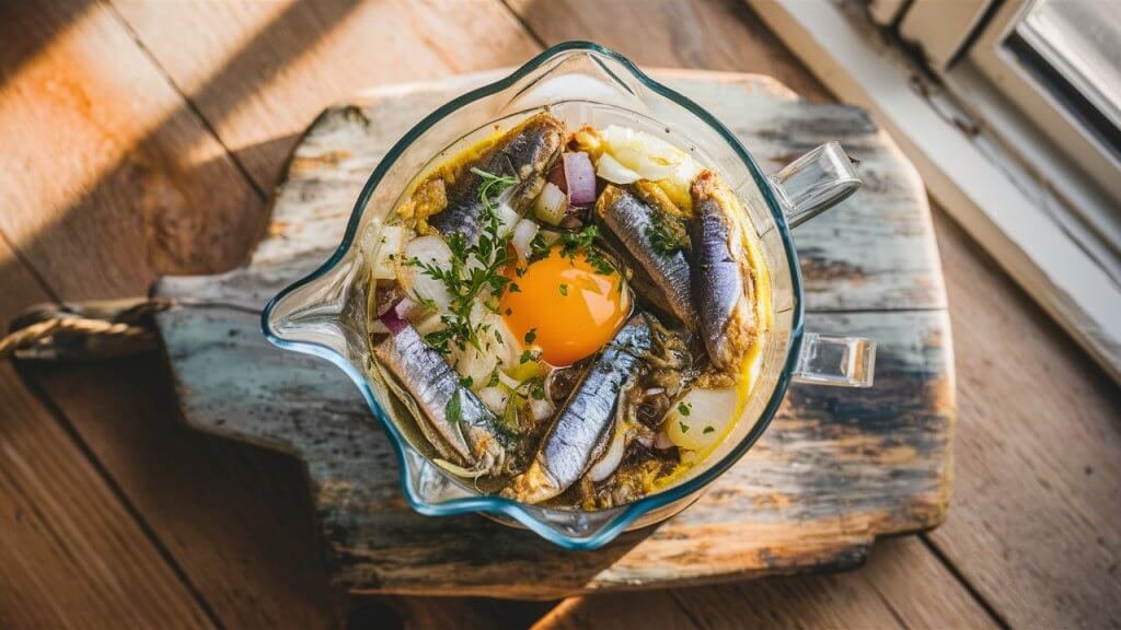 Omelete de Sardinha no Liquidificador - Receita passo a passo